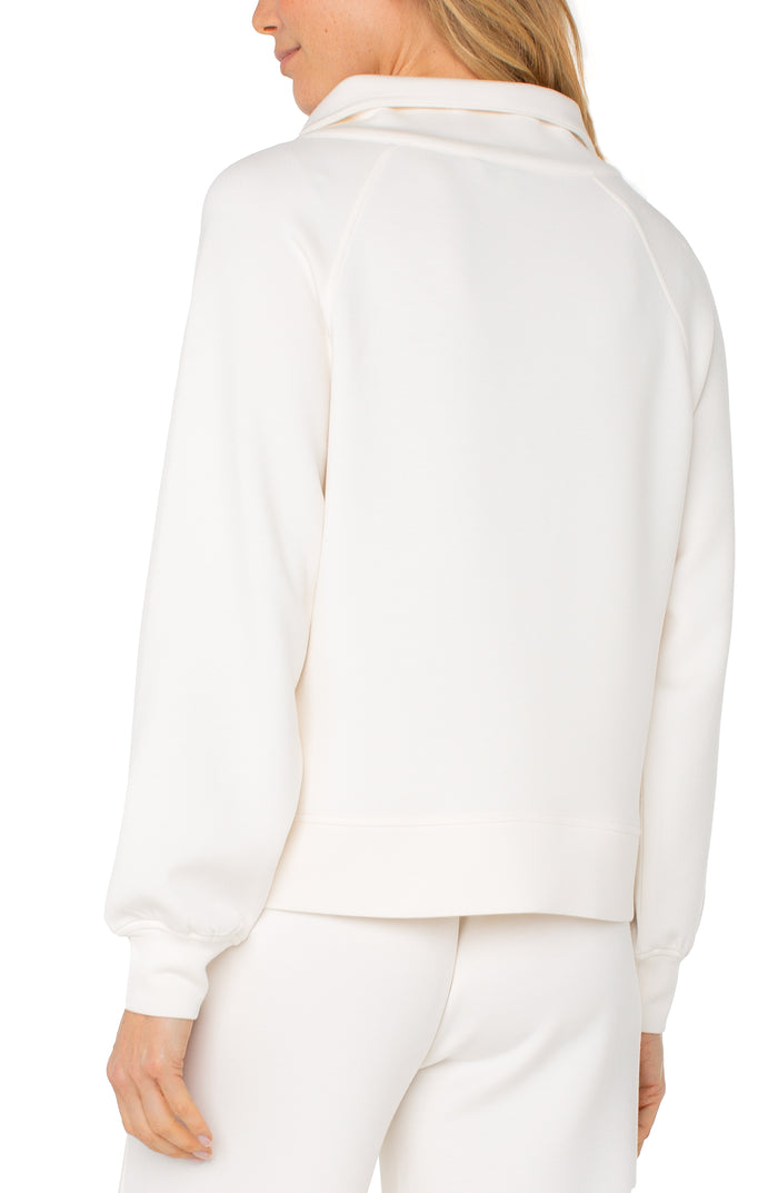Athletic Popover Quarter Zip | White Cloud