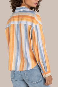 Long Sleeve Button Down Shirt | Multi Stripe Print