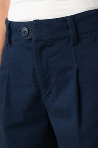 Pleated Trouser Short | Deep Midnight
