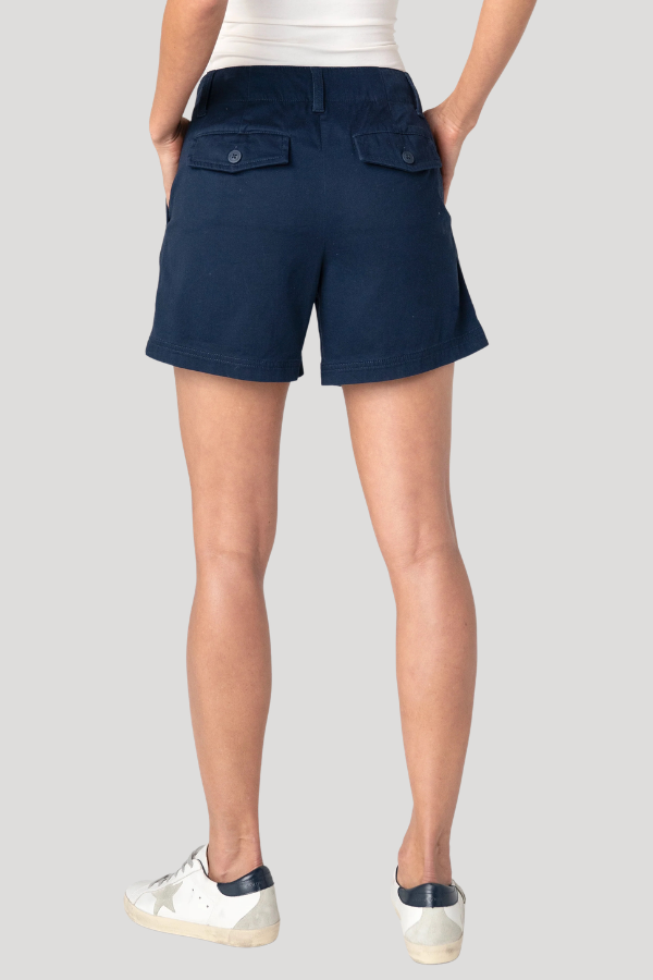 Pleated Trouser Short | Deep Midnight