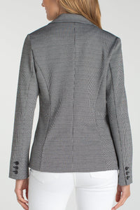 Petite Fitted Blazer | Black/White Mini Check