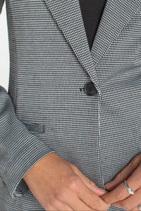 Petite Fitted Blazer | Black/White Mini Check