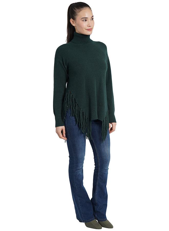 Fringe Sweater | Ivory, Green