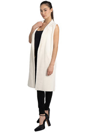 Mitch Long Fur Vest | Ivory