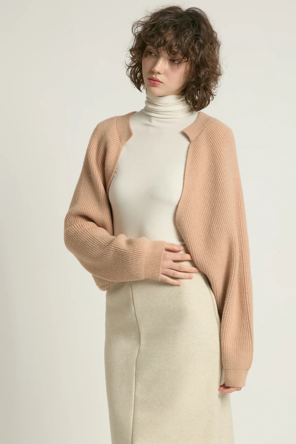 Knit Bolero Cardigan | Camel, Black