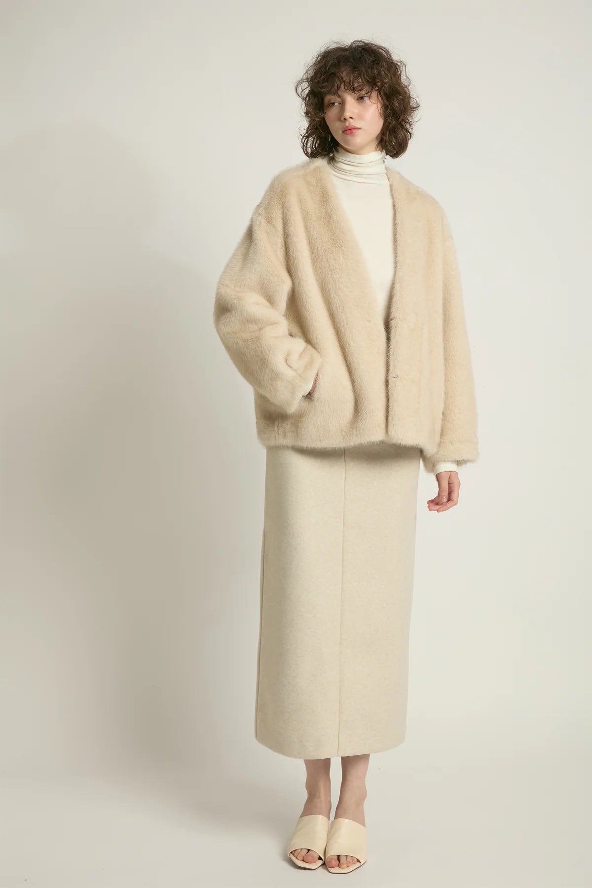 Reve Fur Jacket | Beige, Espresso, Black
