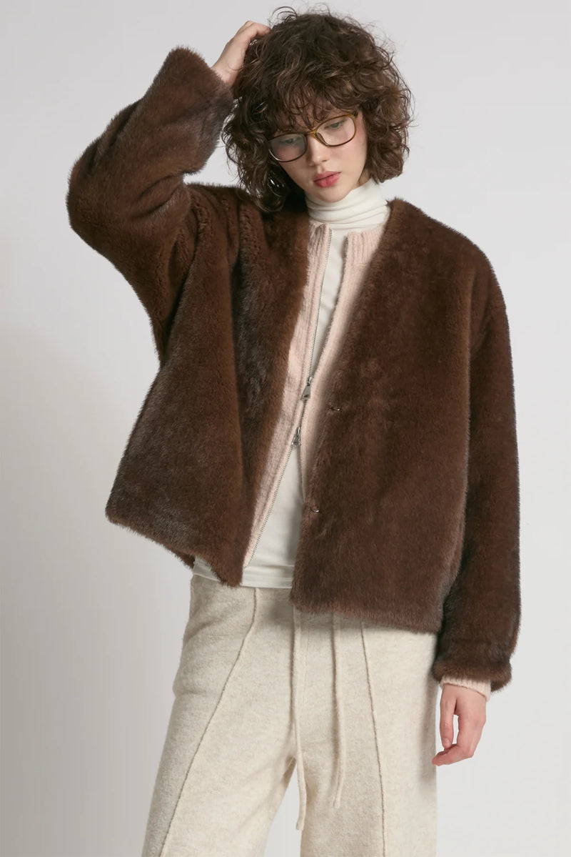 Reve Fur Jacket | Beige, Espresso, Black