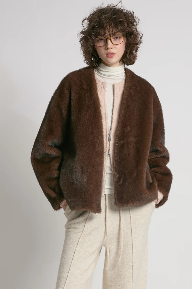 Reve Fur Jacket | Beige, Espresso, Black