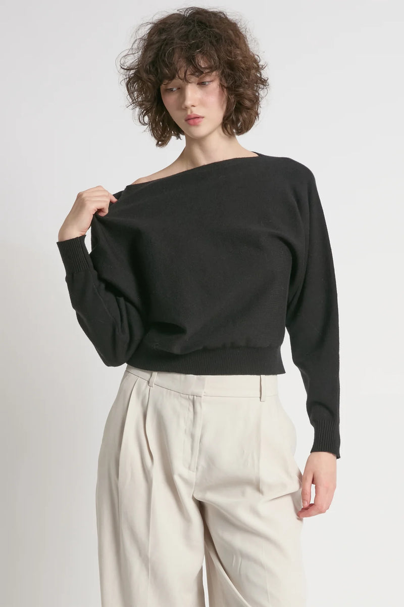 Aura Crop Sweater | Mink, Midnight, Black