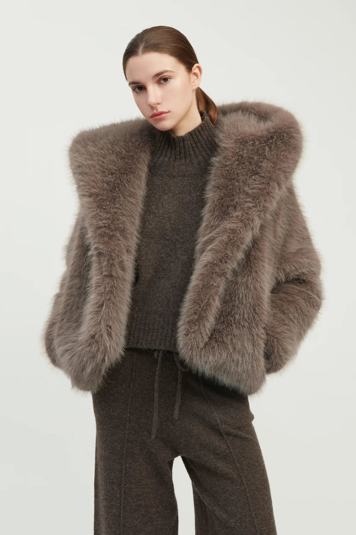 Lume Faux Fur Jacket | Taupe