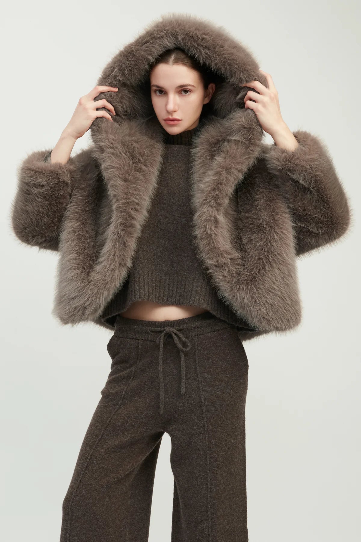 Lume Faux Fur Jacket | Taupe