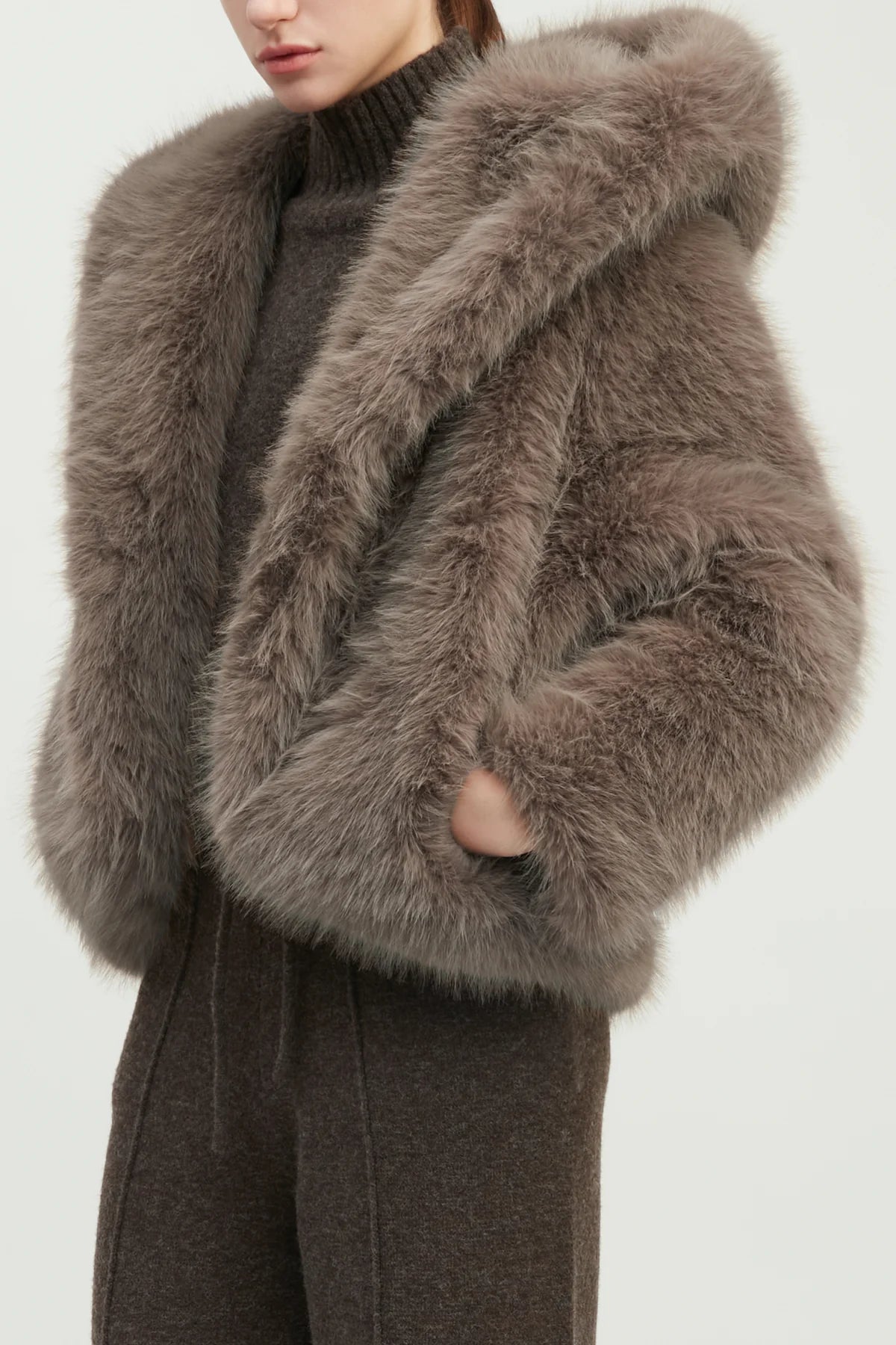 Lume Faux Fur Jacket | Taupe