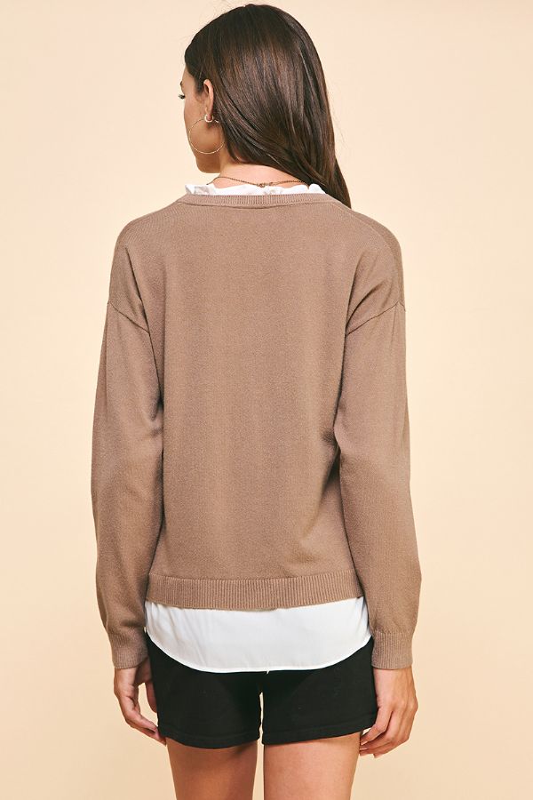 LS V NECK LAYERED TOP