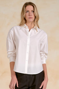 Long-Sleeve Button Back Shirt | White