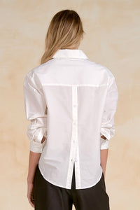 Long-Sleeve Button Back Shirt | White