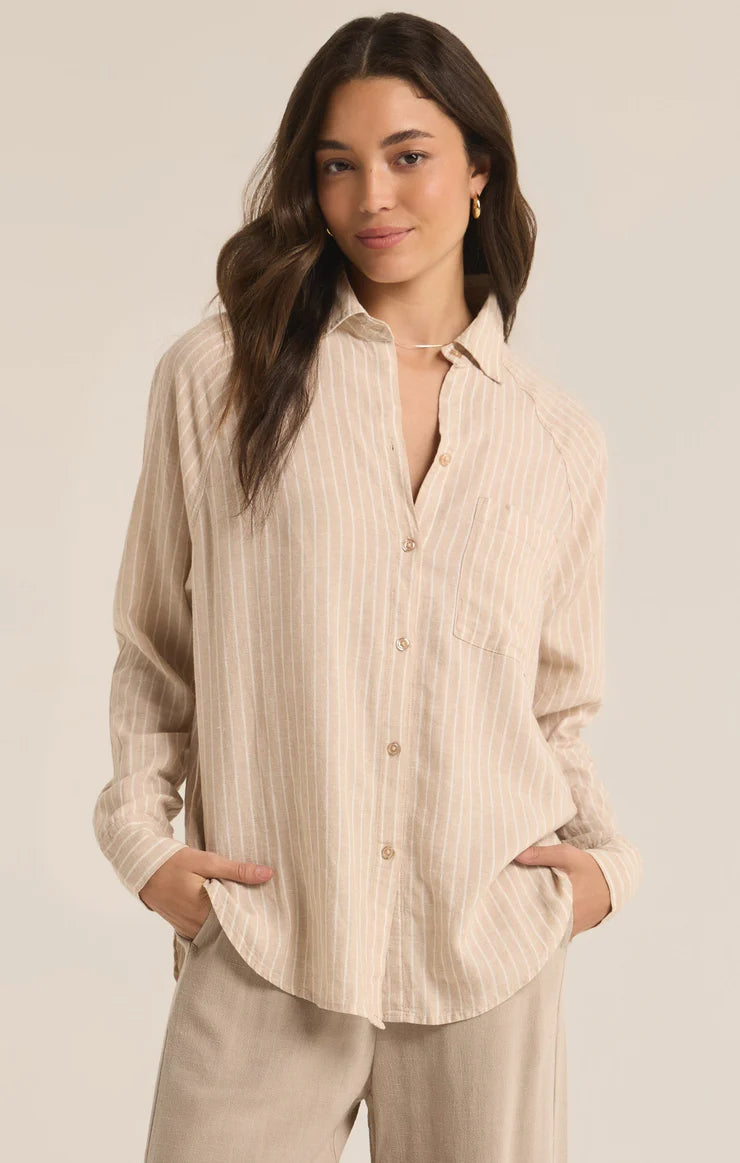 LS PERFECT LINEN STRIPED SHIRT