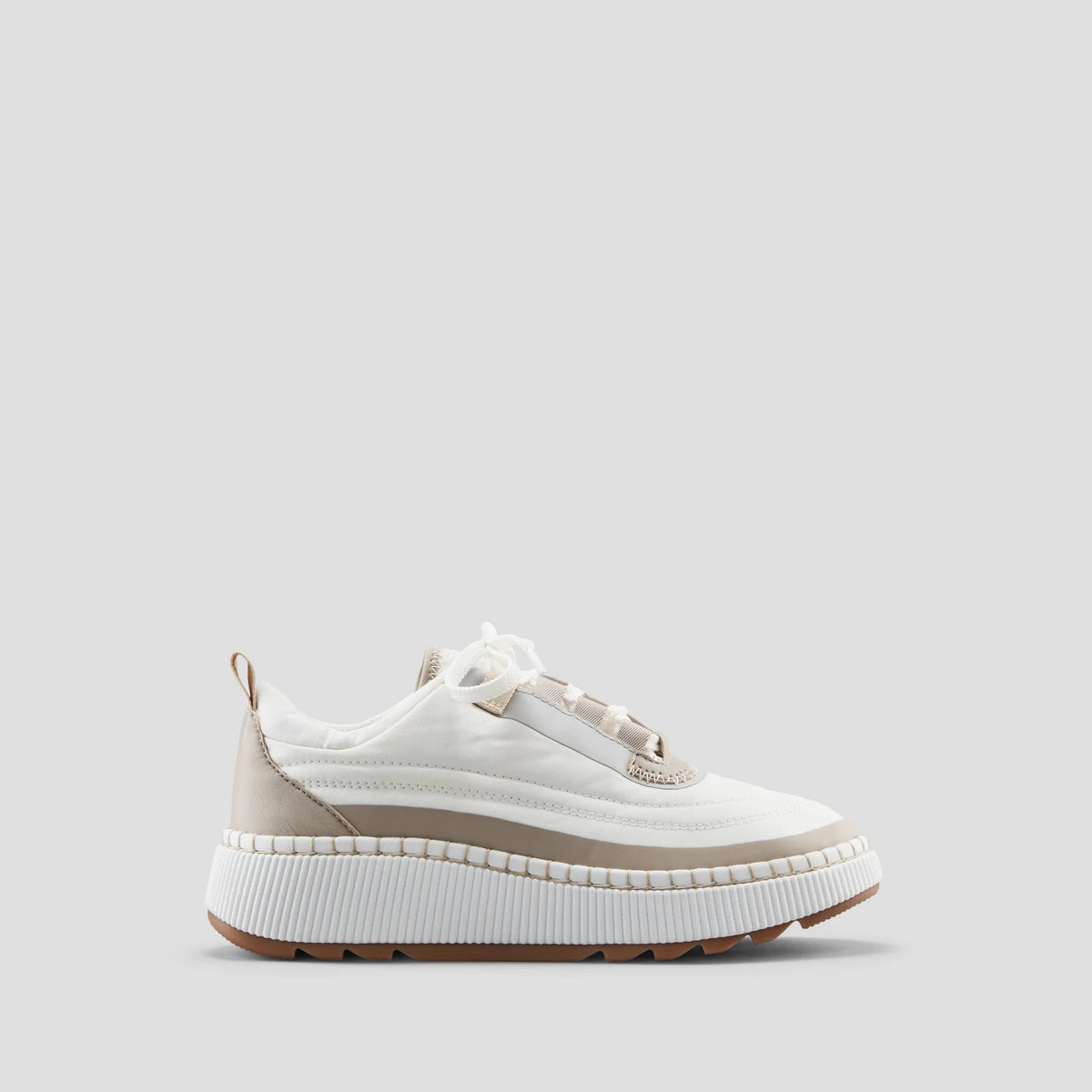 Waterproof Sneaker | White/Taupe