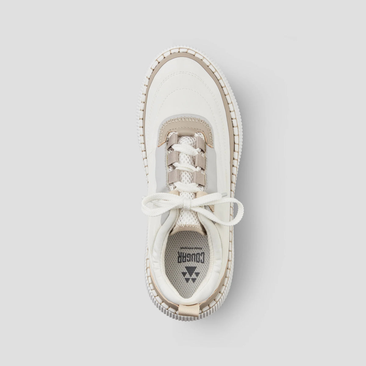 Waterproof Sneaker | White/Taupe