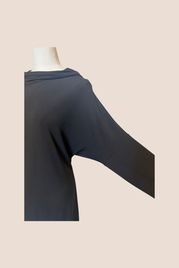 Long Sleeve Jersey Batwing 4-in-1 Dress | Chocolate, Black