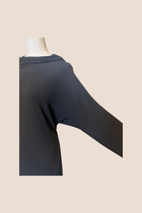 Long Sleeve Jersey Batwing 4-in-1 Dress | Chocolate, Black