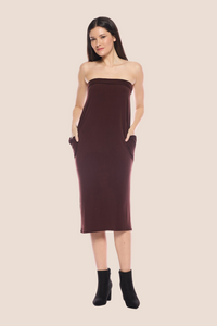 Long Sleeve Jersey Batwing 4-in-1 Dress | Chocolate, Black