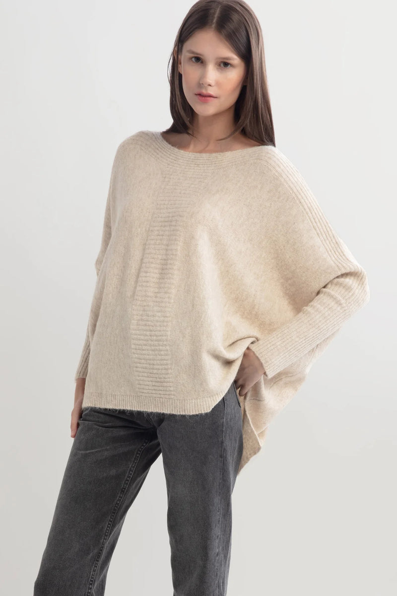 Dolman Poncho Sweater | Tan