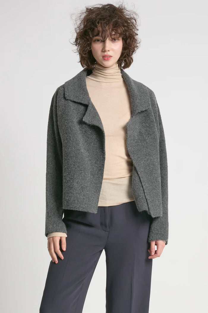 Wide Shawl Cardigan | Taupe, Charcoal