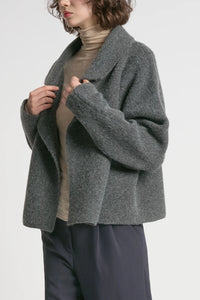 Wide Shawl Cardigan | Taupe, Charcoal