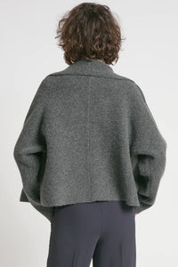 Wide Shawl Cardigan | Taupe, Charcoal