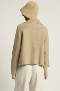 Wide Shawl Cardigan | Taupe, Charcoal