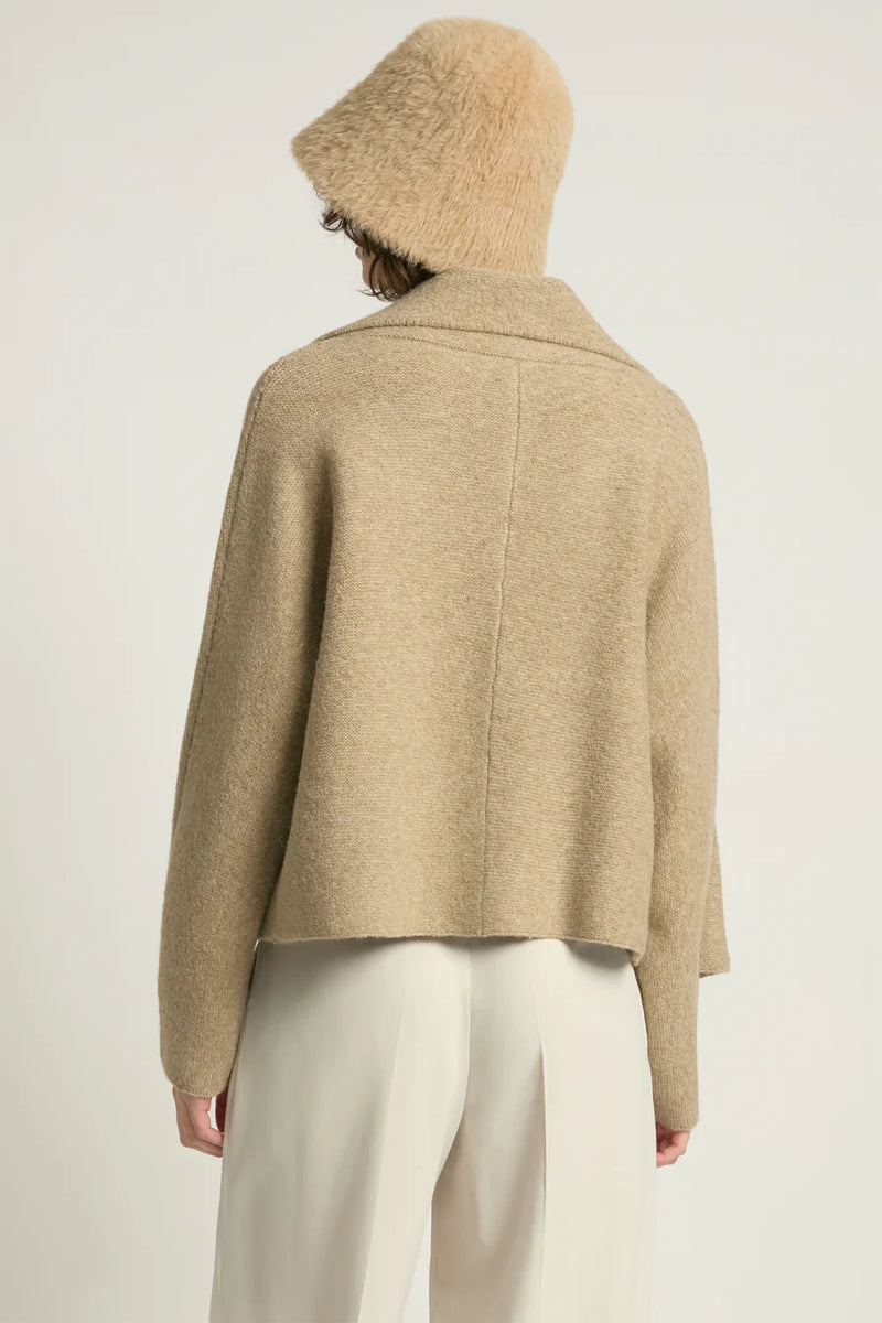 Wide Shawl Cardigan | Taupe, Charcoal