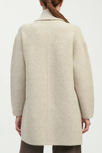 Double Faced Knit Long Coat | Light Taupe