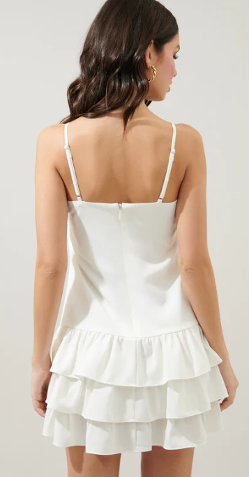 Sarai Ruffle Dress | White