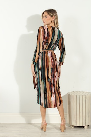Long Sleeve Wrap Dress | Jenna Print