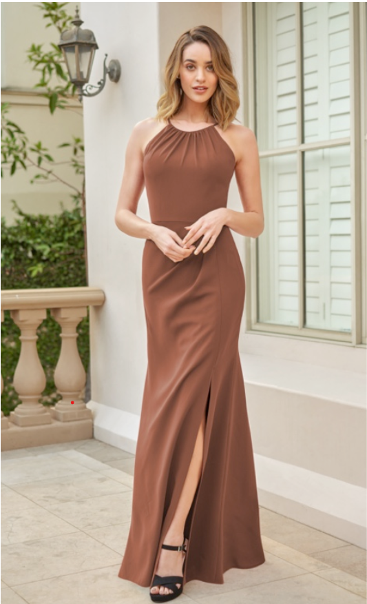 Jasmine Crepe Halter Midi Dress | Cinnamon Rose