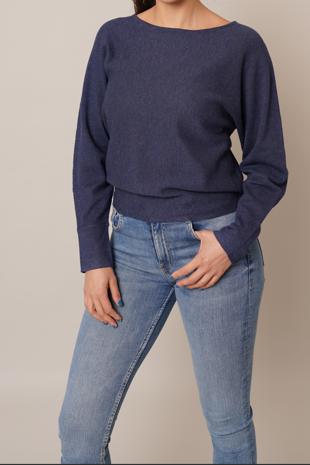 Long Sleeve Seed Stitch Sweater | Skipper Blue, Pumpkin Spice, Warm Taupe