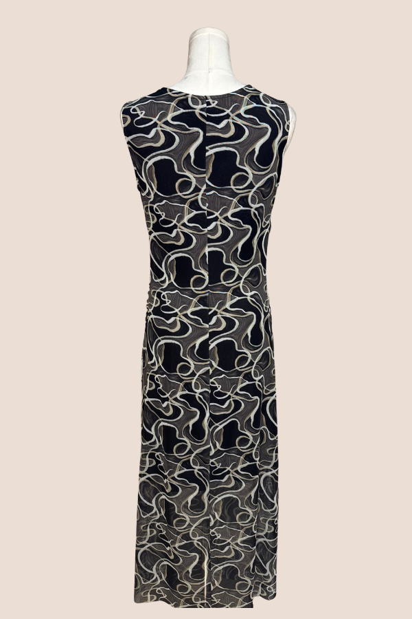 Sleevless Drape Neck Dress