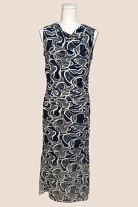 Sleevless Drape Neck Dress