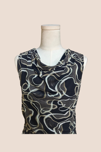 Sleevless Drape Neck Dress