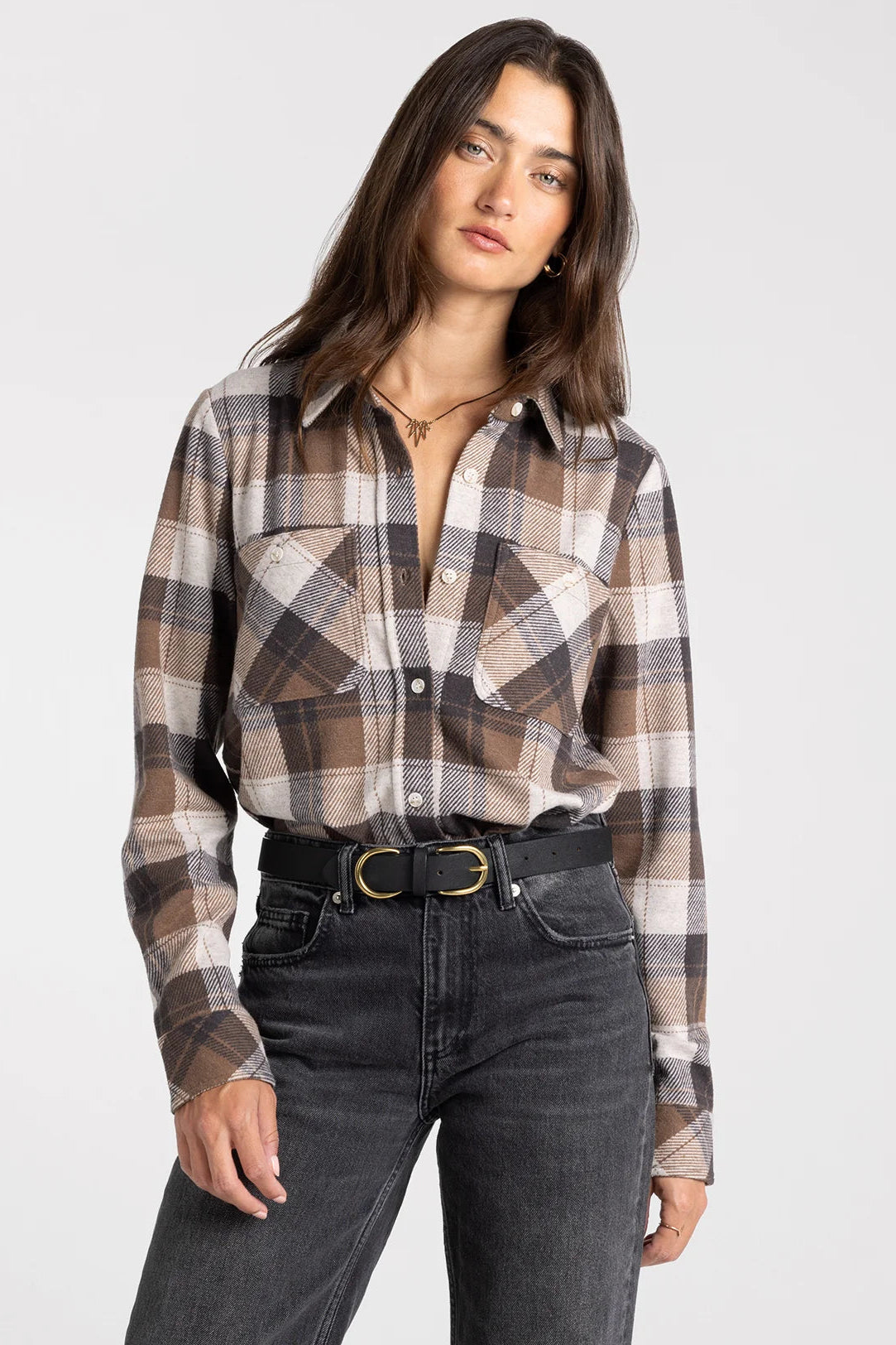 Lewis Plaid Shirt | Cream/Brown