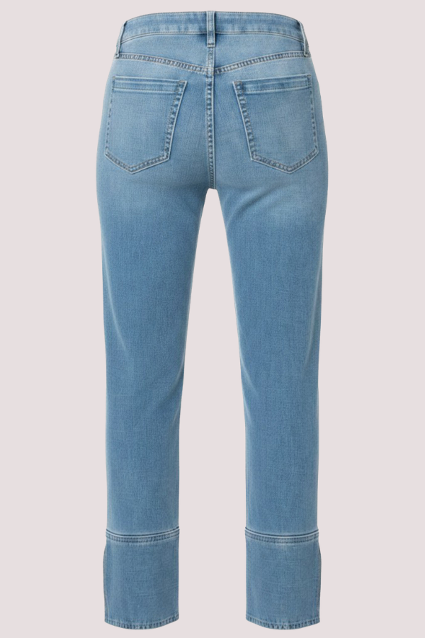 Kennedy Straight Leg with Cuff & Slit (Petite) | Cowboy Sky