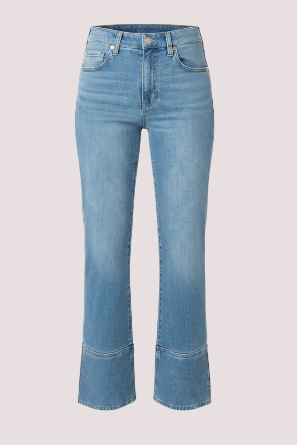Kennedy Straight Leg with Cuff & Slit (Petite) | Cowboy Sky