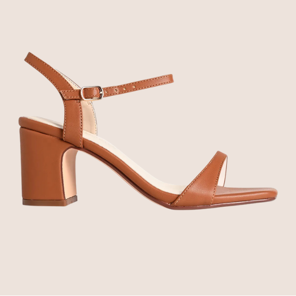 True Leather Block Heel | Tan