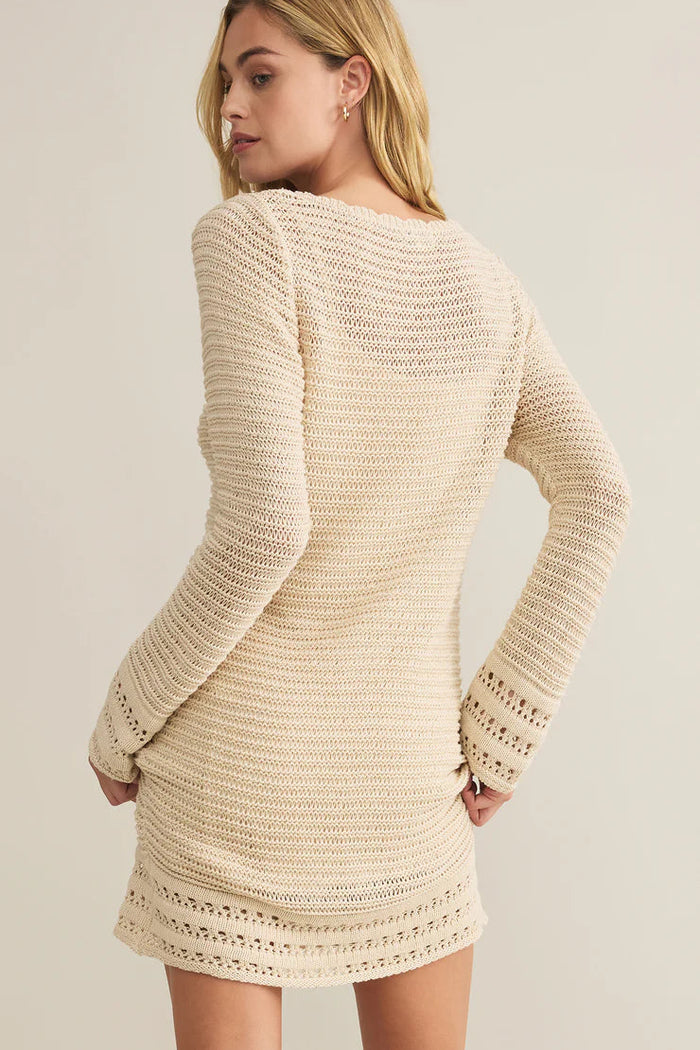 Calabria Crochet Mini Dress | Natural