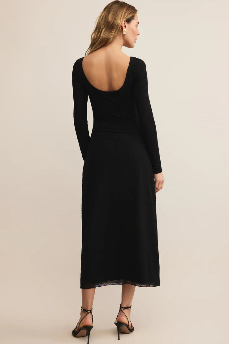 Spellbound Mesh Midi Dress | Black