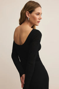 Spellbound Mesh Midi Dress | Black