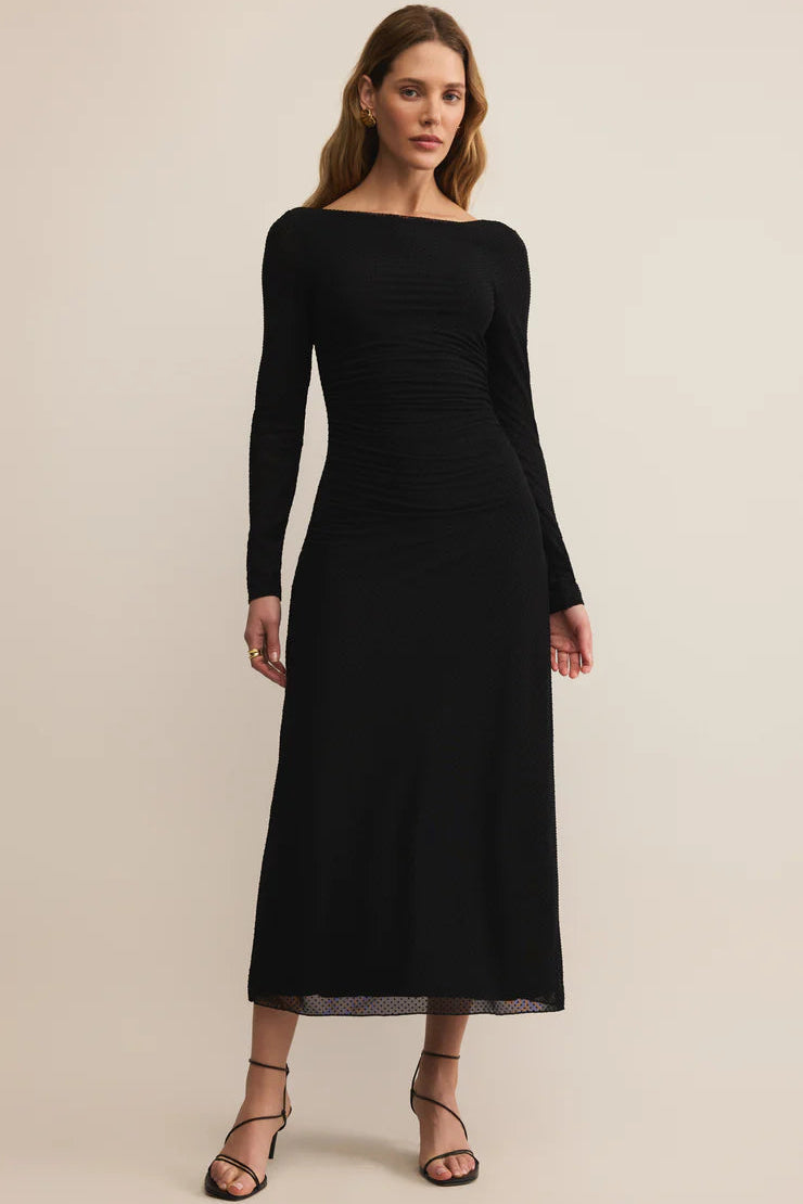 Spellbound Mesh Midi Dress | Black