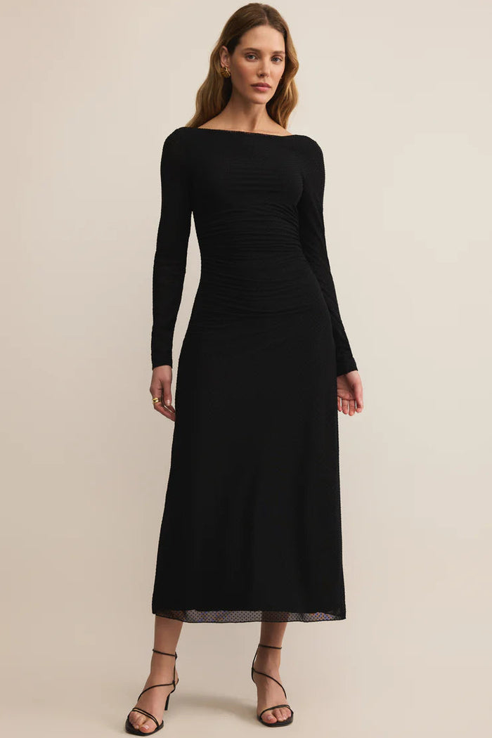 Spellbound Mesh Midi Dress | Black