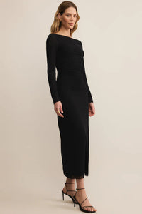 Spellbound Mesh Midi Dress | Black