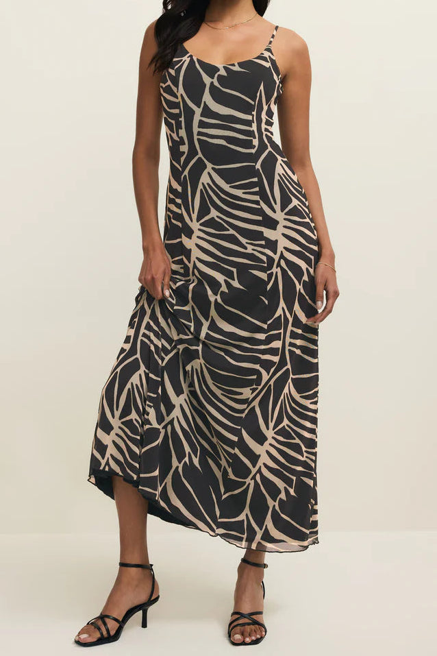 Charisma Tova Palm Midi Dress | Black